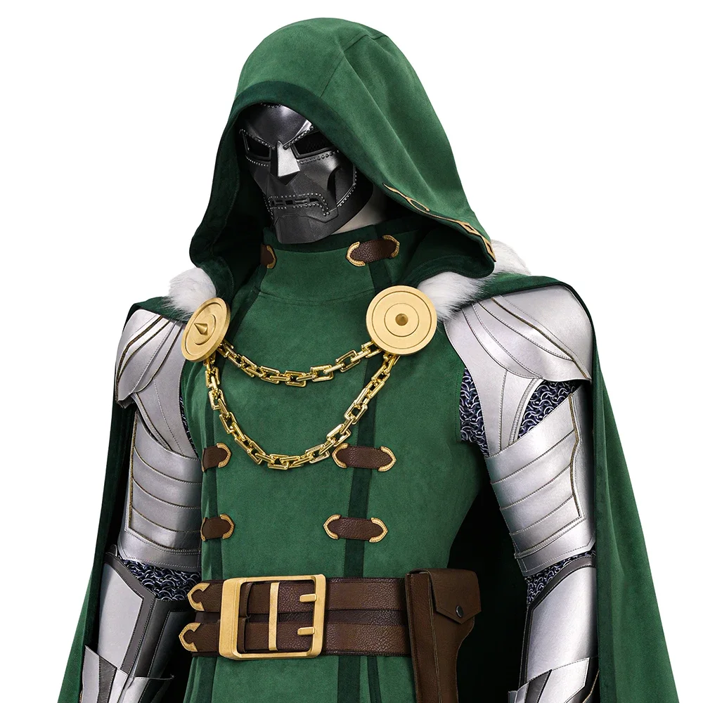 

Green Doctor Cosplay Doom Cosplay Costume Vest Hooded Cloak Outfit Full Set Halloween Carnival Man Battle Suit Mask Custom Made