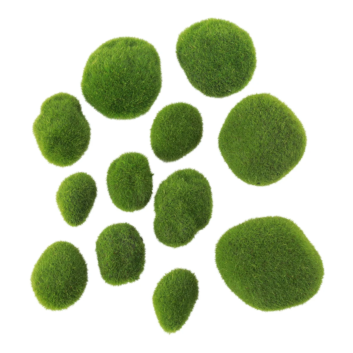 12 Pcs Simulation Moss Stone Plant Decoration for Aquariums and Glass Jar Terrarium Realistic moss ball