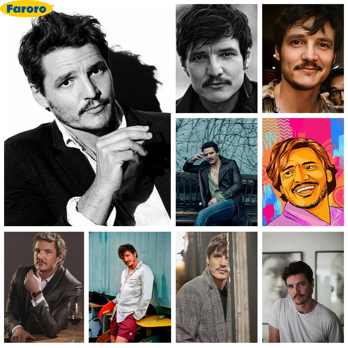 P-Pedro Pascal 5D Diamond Painting Kit Star Poster Diy Diamond Embroidery Cross Stitch Actor Fan Gift Home Wall Decor Mural