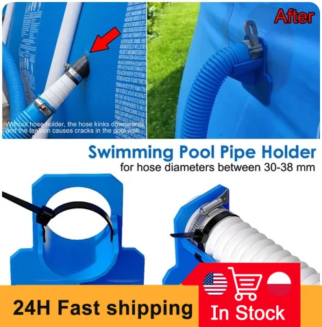 Swimming Pool Pipe Holder Mount Supports Pipes 30-38mm For Intex Bestway Ground Hose Outlet With Cable Tie Piscinas Kids Adults