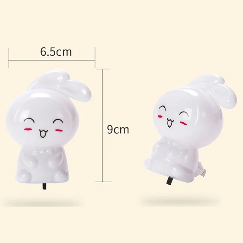 LED Cartoon Rabbit Night Lamp, On e Off Switch, Wall Light, Baby, Kids, Presentes de Natal, Design de Interiores, US 110V Plug, Bedside Lamp, 1Pc