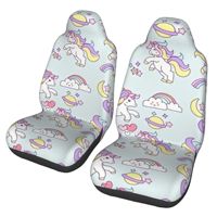 unicorn  2pcs Print Car Seat Covers for Women and Men, Universal Auto Front Seat Protector Fits for Car, SUV Sedan,
