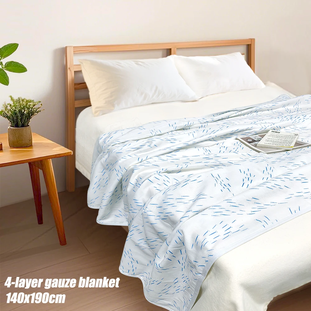 

Летнее 4-слойное марлевое одеяло, одеяло из чистого хлопка, мягкое, с кондиционером, охлаждающее, дышащее, легкое, домашнее, всесезонное, 140x190