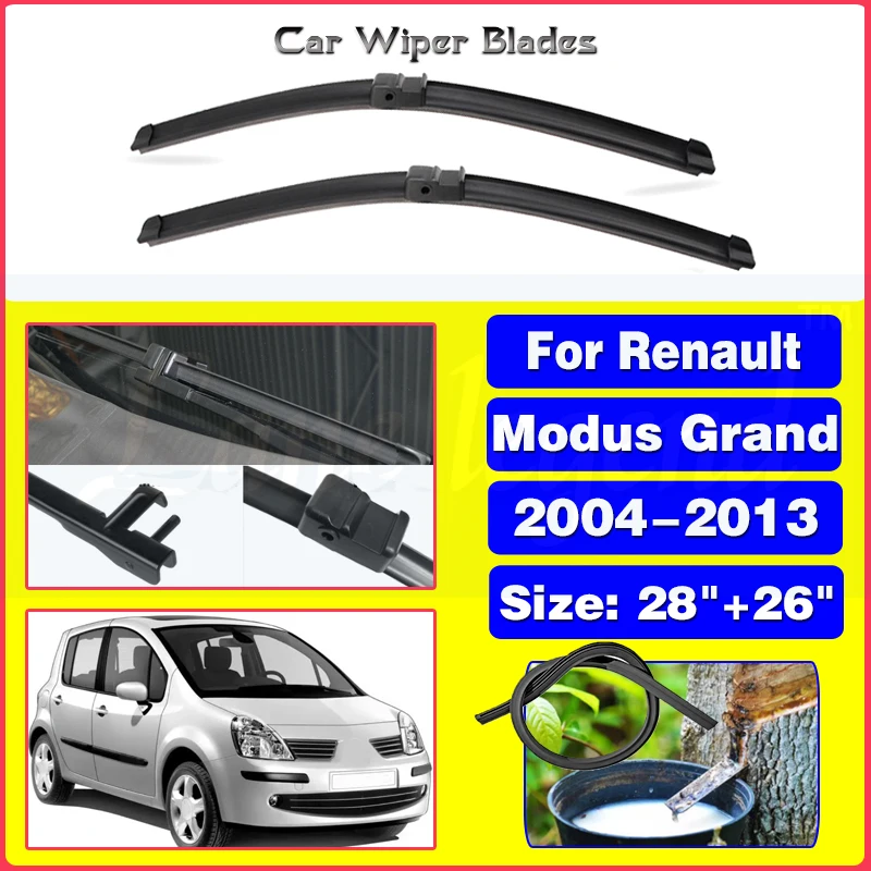 Car Wiper For Renault Modus Grand 2004-2013 Front Wiper Blades Soft Rubber Windscreen Wipers Auto Windshield 28