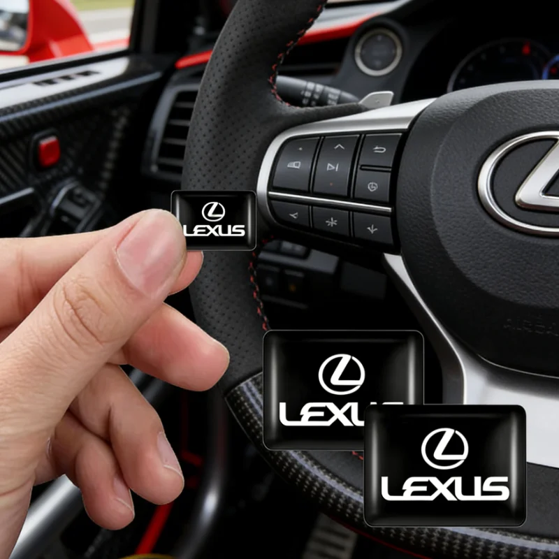 10 Uds. Pegatinas 3D para Volante de Coche, Accesorios de Estilo para Lexus RX330 Fsport IS200 IS250 RX350 GX NX300h Ct200h ES300h IS300h
