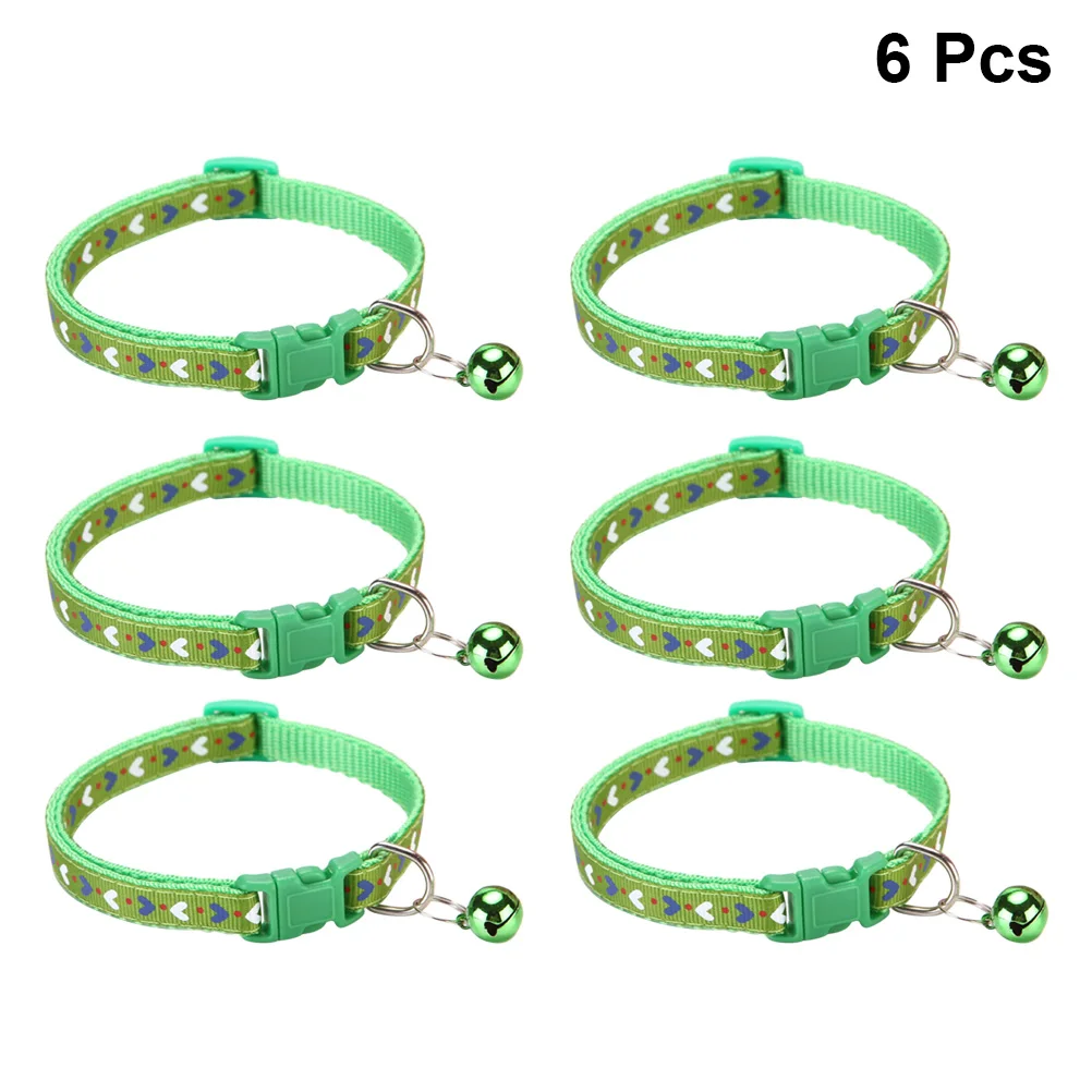 

6pcs Collar Color Crochet Beaded Adjustable Collar Bell for Cats Dogs Stylish Comfortable Safe Buckle