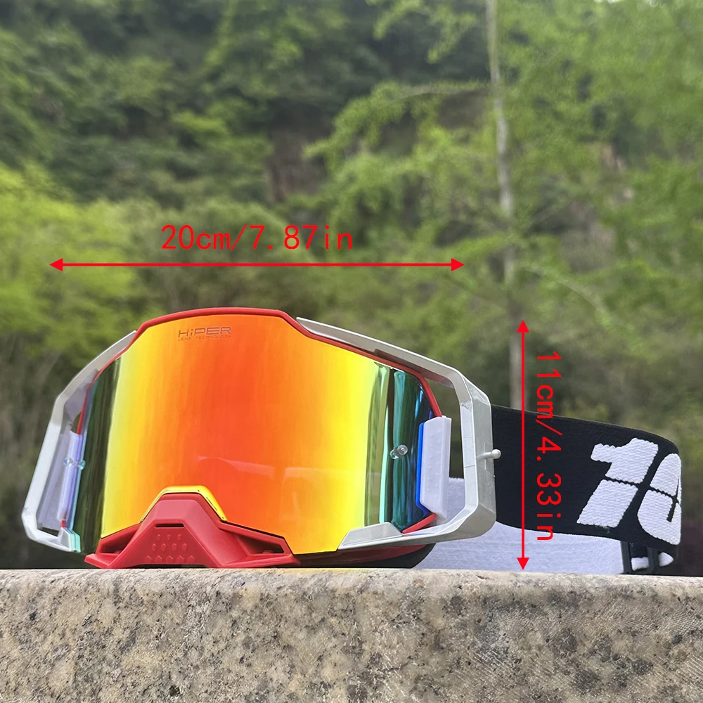 Motorradbrille für Herren, Dirt-Bike-Fahrbrille, UV400-Schutzbrille, Motocross MX ATV Mountainbike-Radbrille – Detail 1