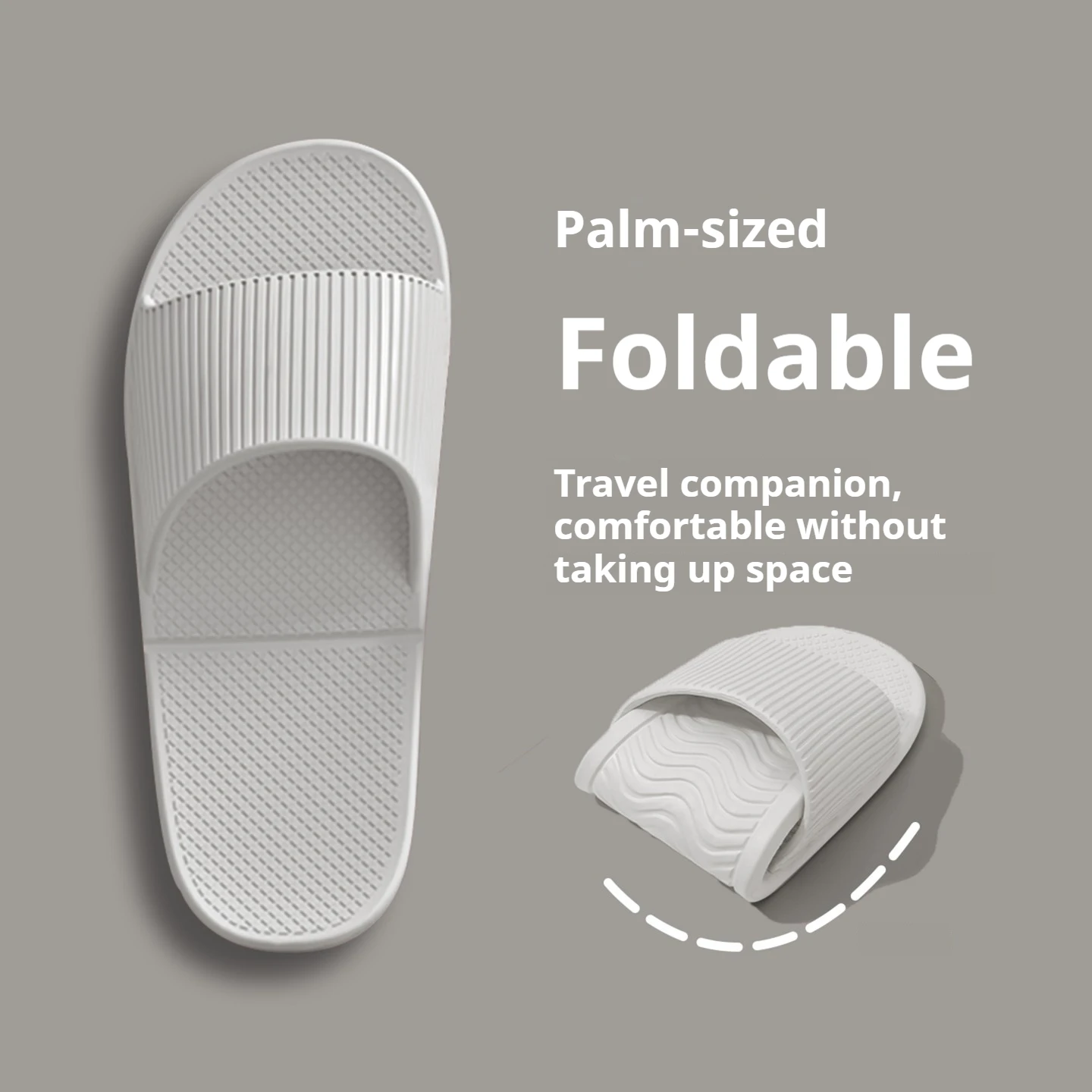 One-piece Mold Foldable Slides Women Soft EVA Non Slip Indoor Bathroom Travel Portable Slippers view 4