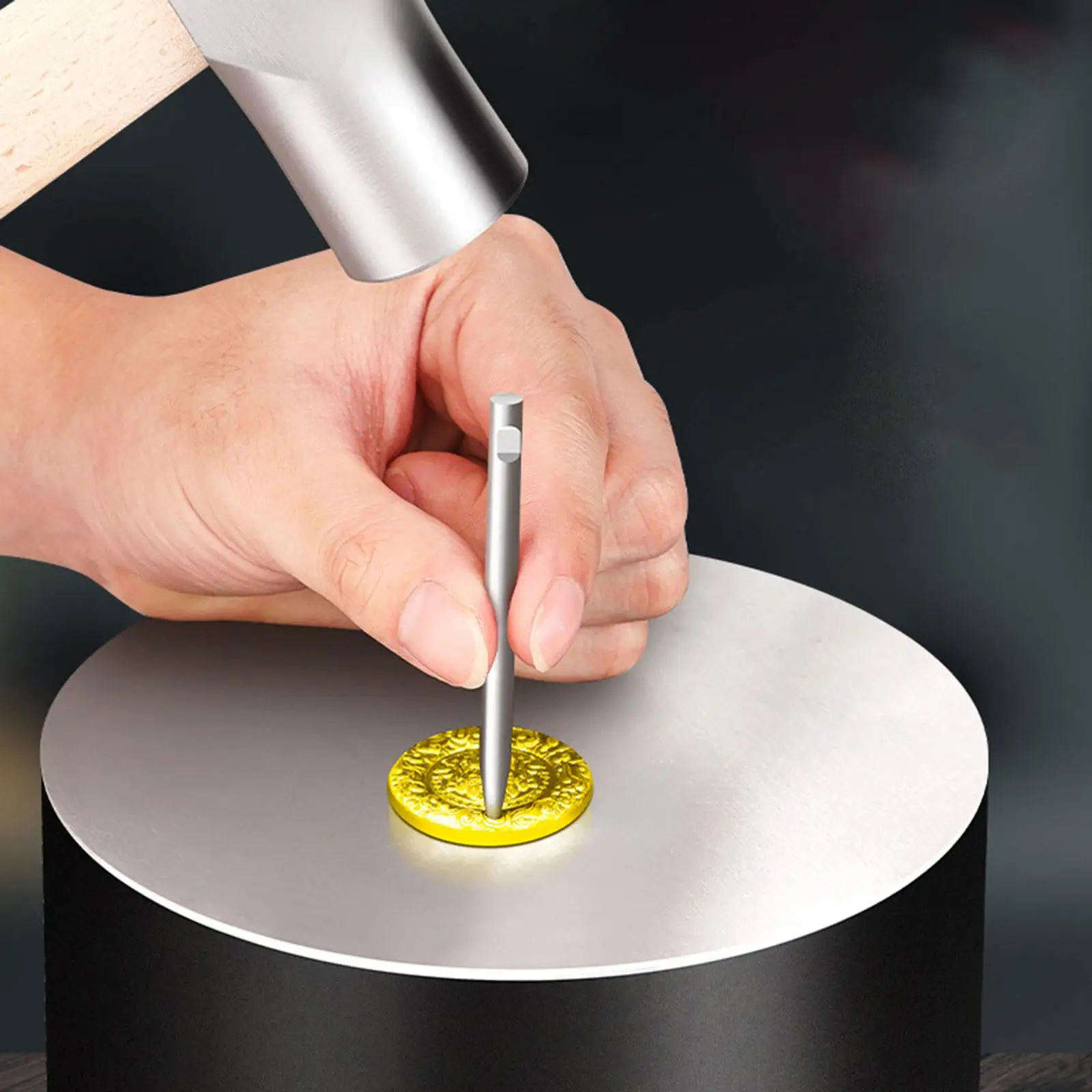 Precision Jewelry Hole Punch Center Carbon Steel Positioning Tool Metal Drift Pin for Pendant Craft Making