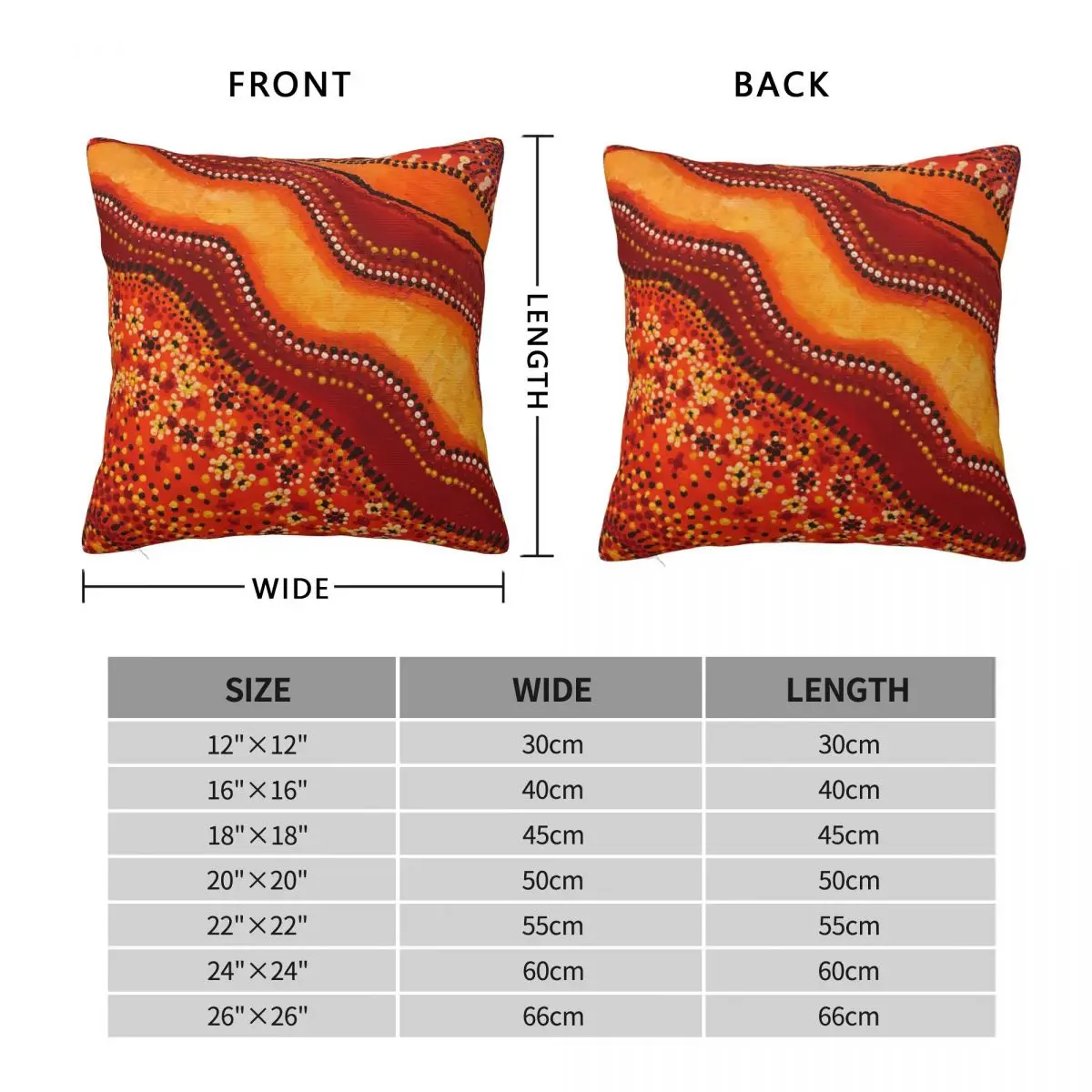 Aboriginal Art Orange River Pillowcase Polyester Linen Velvet Pattern Zip Decor Throw Pillow Case Room Cushion Cover