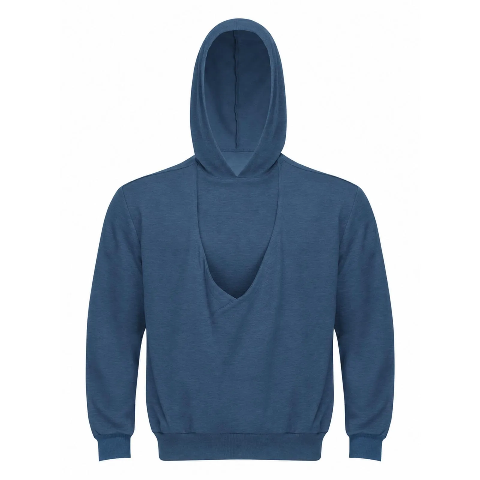 Herren-Känguru-Hoodie für Väter und Babytragen, einfarbig, mit großer Tasche vorne, Kapuzen-Sweatshirt, lässiger Langarm-Pullover – Detail 32
