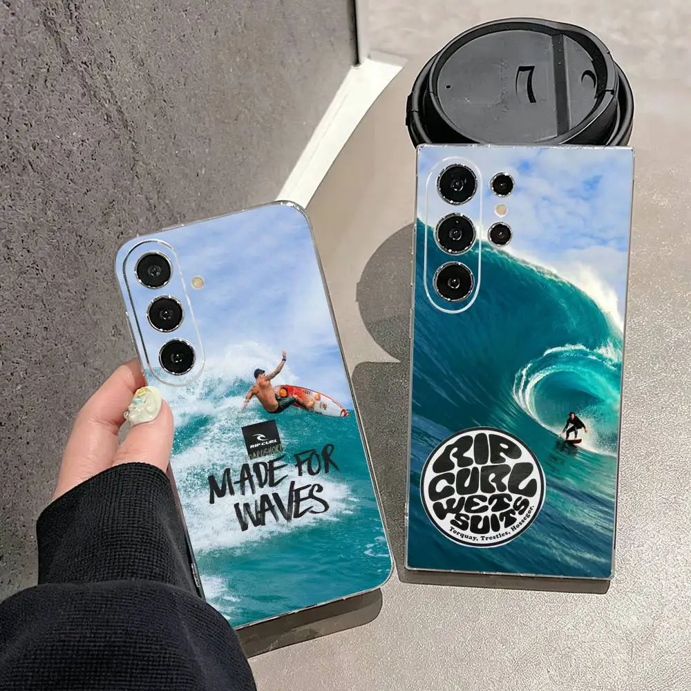S-Surf Beach Rips Curls  Phone Case For Samsung S25,S24,S21,S22,S23,S30,Ultra,S20,Plus,Fe,Note,10,9,5G Transparent
