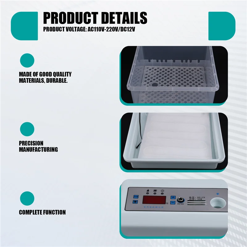 A96K-Farm Hatchery Incubator Turner Bird Quail Brooder Egg Hatchers Egg Incubator Automatic Eggs Incubator US Plug