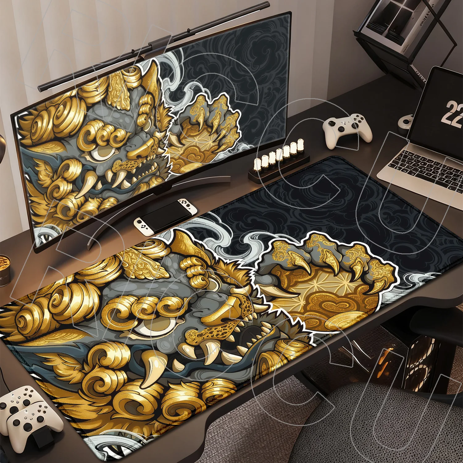 

XXL Lion dance Mouse Pad Gamer Japanese anime HD Gaming 40x90cm Mouse Mat Desk Mats Soft Natural Rubber Laptop Office MousePad