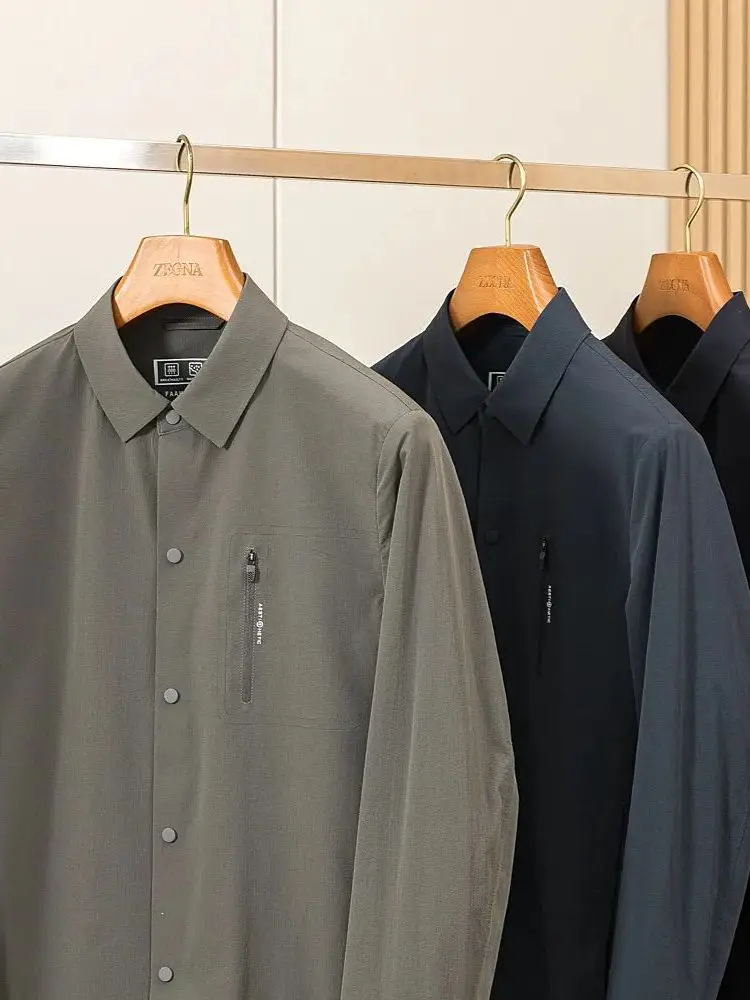 

Faionable Casual Men's Collared Jaet 2025 New Sle Busin Versatile Leisure Outerwear Cabinet 390 Maple V Material