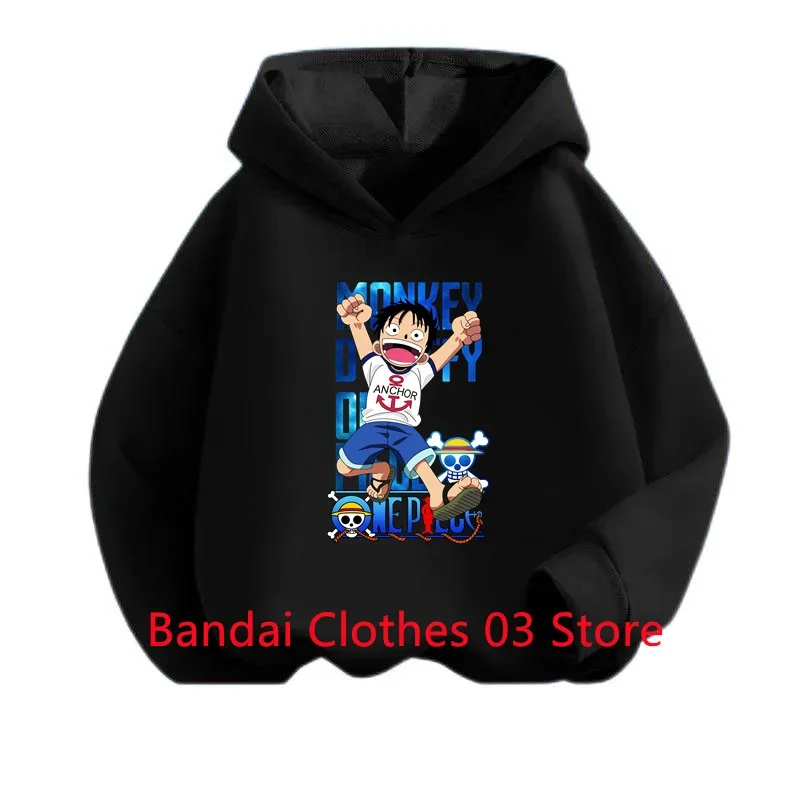 

2 to 12 Year Baby Clothes Hoodie Tops Boy Sweatshirt for Children Girl Luffy Outerwear One Piece 2024 Spring Clothing Mother