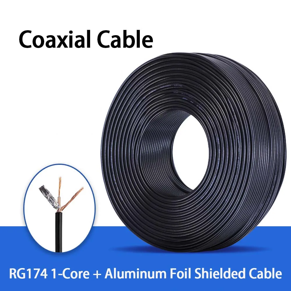 

RG174 Coax Cable Adapter Flexible for Wires RF Network Router 50Ohm Extension Cable Connector 10m 20m 30m 40m 50m 100m