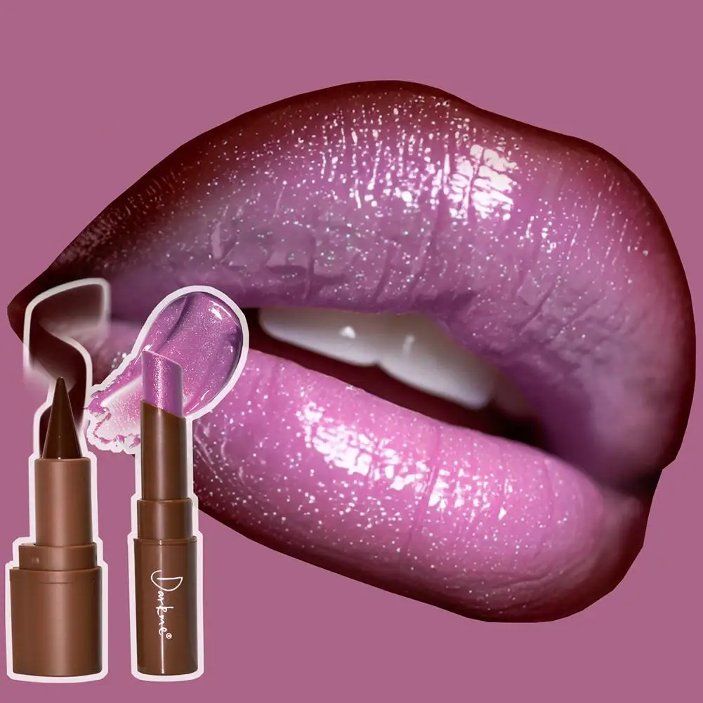 2PCS/Set Lip Gloss & Lip Liner Set Long-lasting Glitter Look Sparkling Lip Gloss Makeup Versatile Makeup Styles