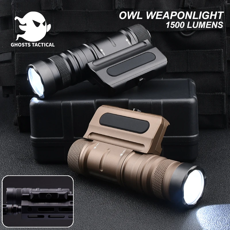 1500lumens Metal OWL Tactical Optimized Weapon Light Airsoft Hunting Rifle Lanterna Strobe Scout Flashlight  20mm Picatinny Rail