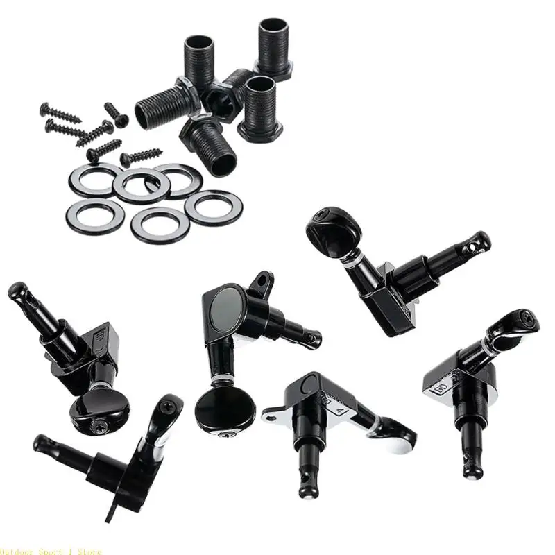 

A0KA Pack of 6 Left Handed 10mm Guitar Tuners Metal Tuning Pegs Metal Construction