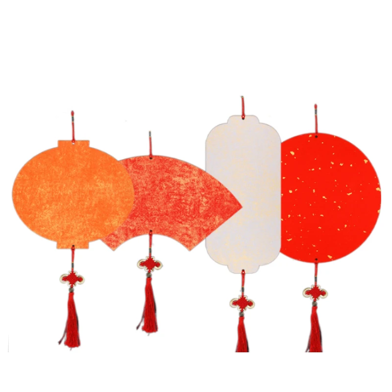 

Batik Xuan Paper Pendant Decoration Calligraphy Writing Half Ripe Rice Paper Festival Lanterns Fan-shaped Round Thicken Papier
