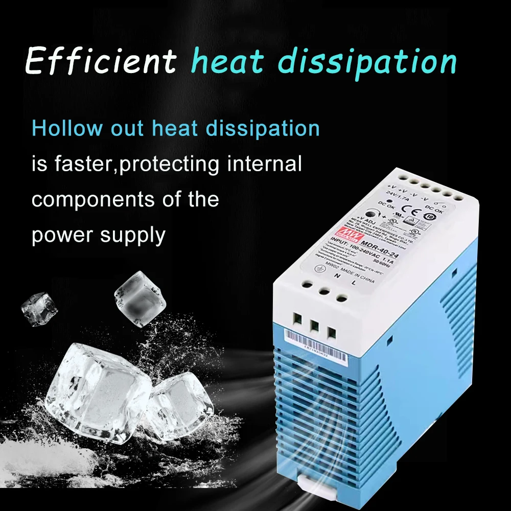 Fonte de alimentação industrial do trilho do RUÍDO, saída, 30-40W, 5V, 12V, 24V, 48V