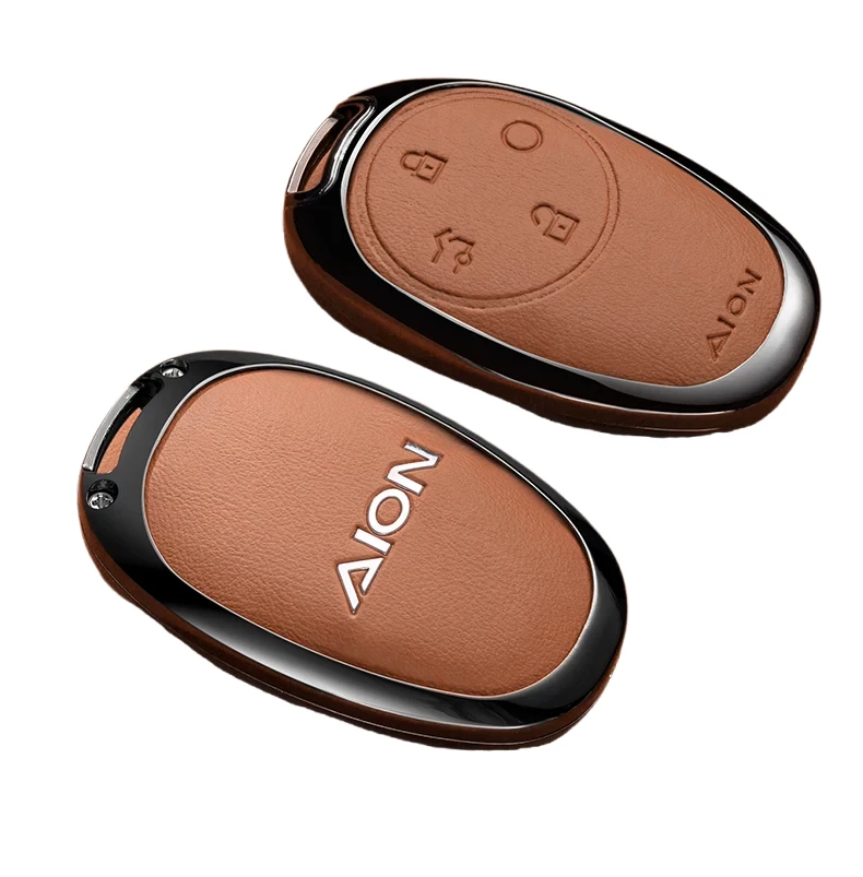 Car Zinc Alloy Leather Key Case Cover Holder Chain For Gac AION PLUS New Energy Trumpchi Aion V Y LX 2023 GE3 GA3S Tyrannosaurus