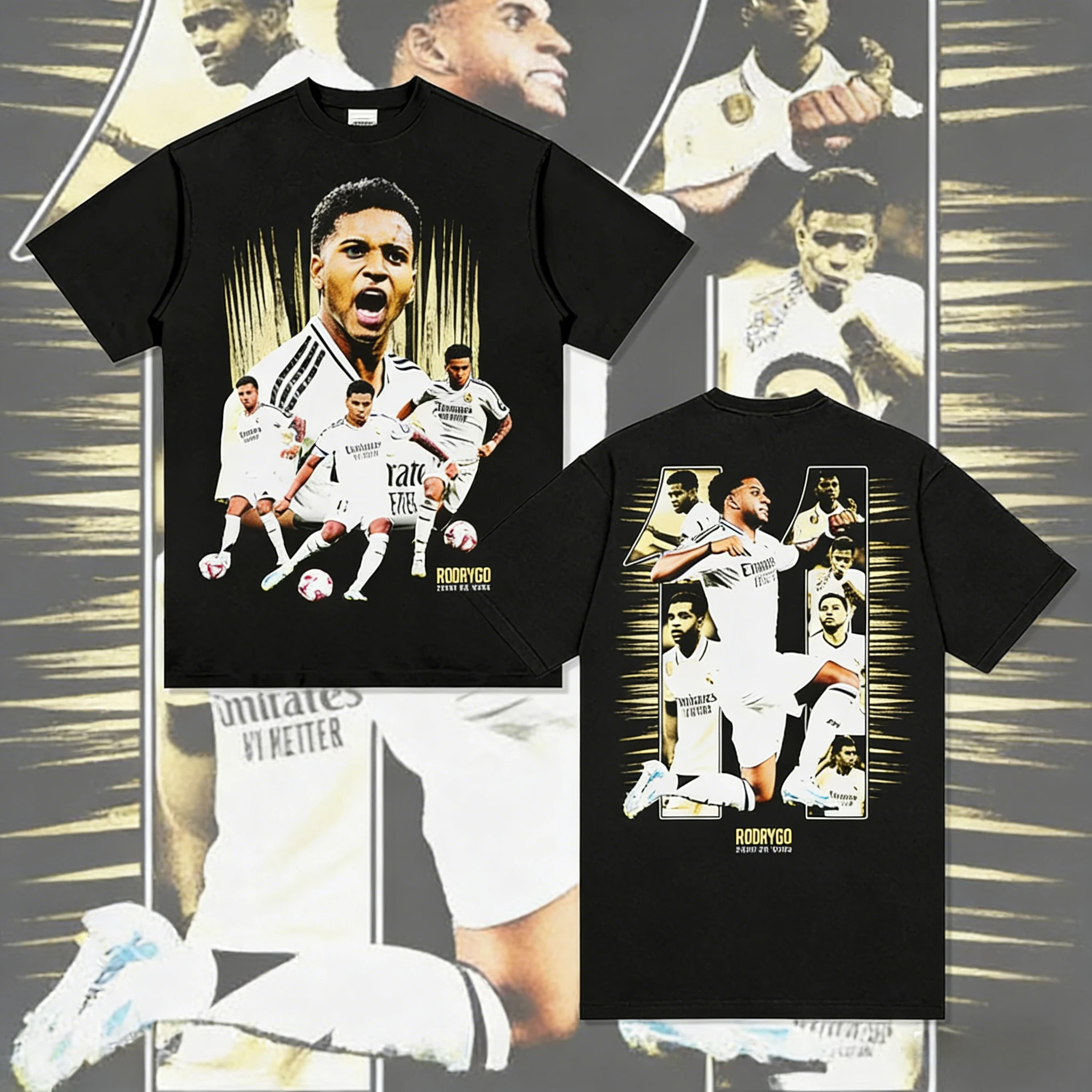 Nueva camiseta de fútbol Rodrygo Madrid 100% algodón para hombre, camiseta conmemorativa, camiseta de manga corta de gran tamaño para verano para mujer