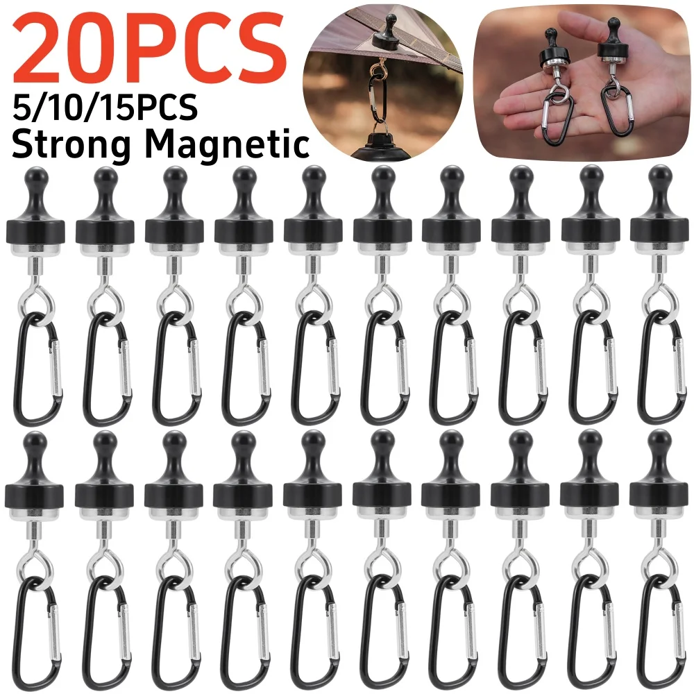 Outdoor Camping Strong Magnetic Hooks Tent Canopy Carabiners Mountaineering Buckle Magnet Hanger Camping Light Magnetic Hook