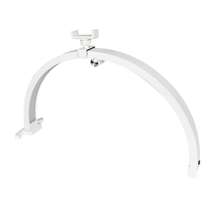 22-дюймовая настольная лампа для ногтей в форме полумесяца, 20 Вт, сенсорное управление, складная лампа для маникюра в форме полумесяца с зажимом для телефона, белая вилка европейского стандарта