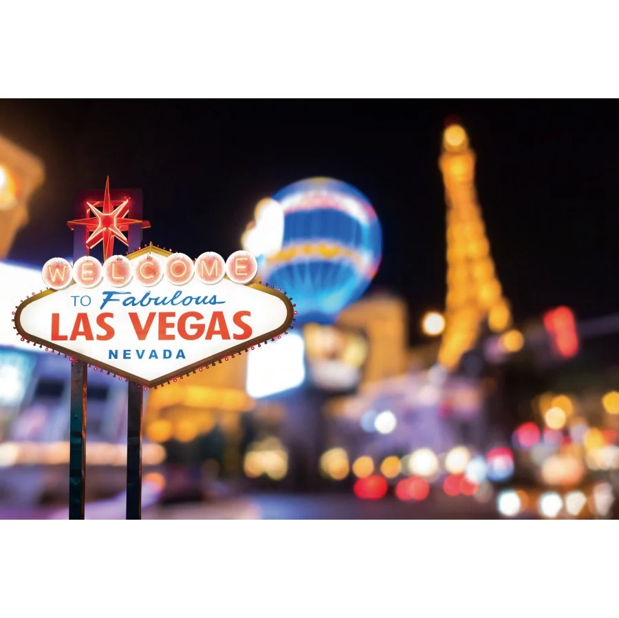 Las Vegas Theme Background City Night Scenes Casino Entrance Birthday Party Decoration Supplies Banner Photo Studio Vinyl Props