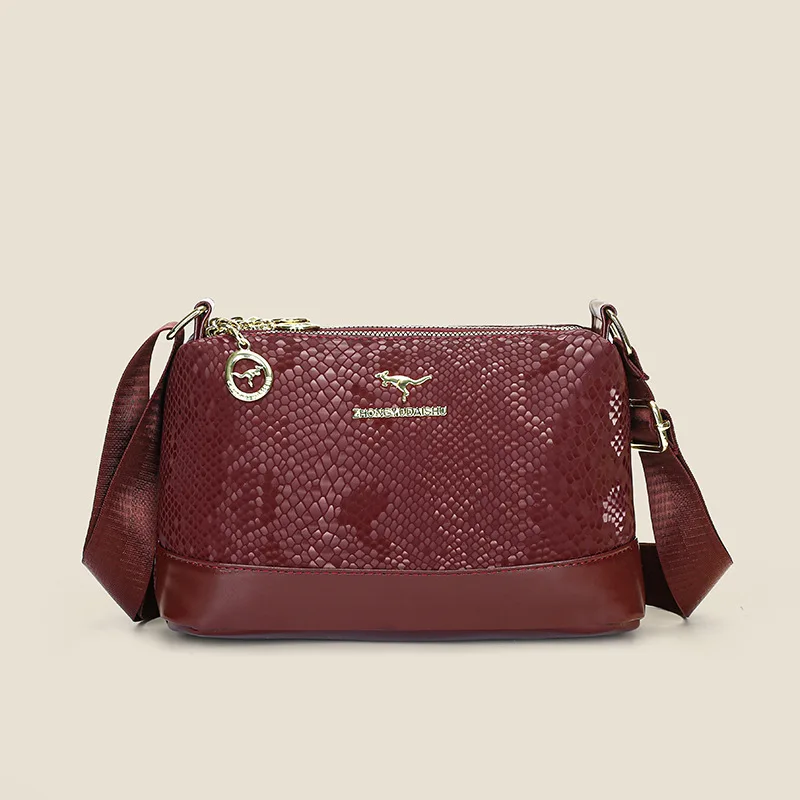 

2025 New Fashion Kangaroo All-in-one Texture Three-layer Single Shoulder Soft Leather Multi-layer Large-capacity Women's Bag