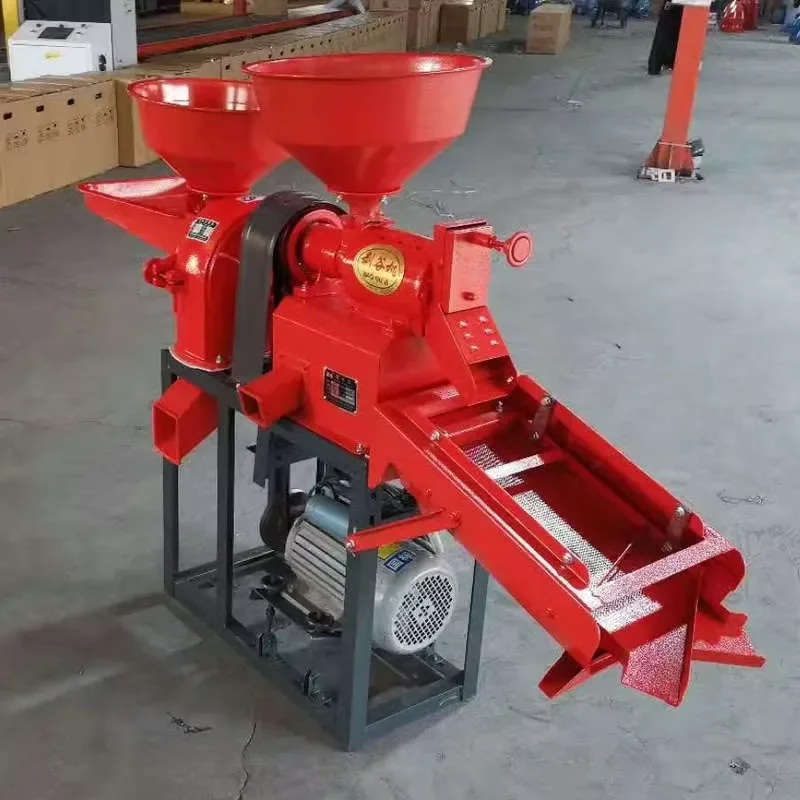 Rice Mill Machine Combined with Grain Crusher for Paddy Wheat Corn Processing High White Rice Rate 200-250kg/h Capacity