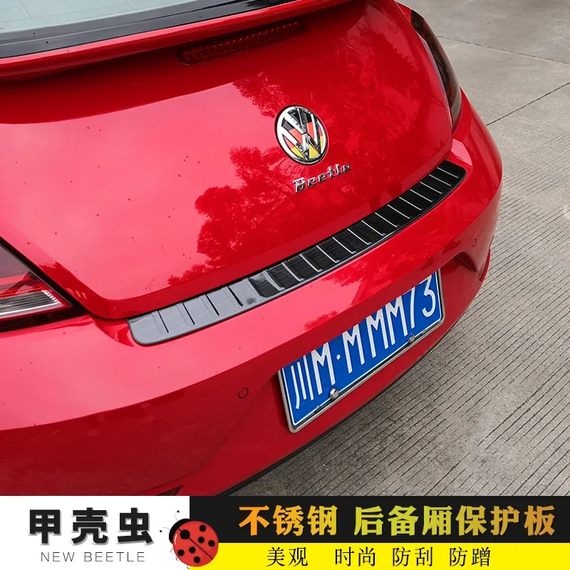 

FOR Volkswagen Beetle 2012-2014 2015 2016 2017-2019 Rear Trunk Bumper Protector Rear Scuff Plate Rear Door Sill Car Accessories