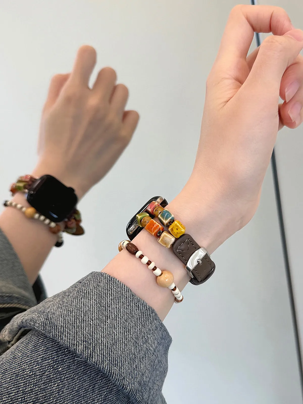 

Цветной ремешок для iWatch из керамической плитки, совместимый с кожаными ремешками, 38 мм, 40 мм, 41 мм, 42 мм, 44 мм, 45 мм, 49 мм, модный ремешок.