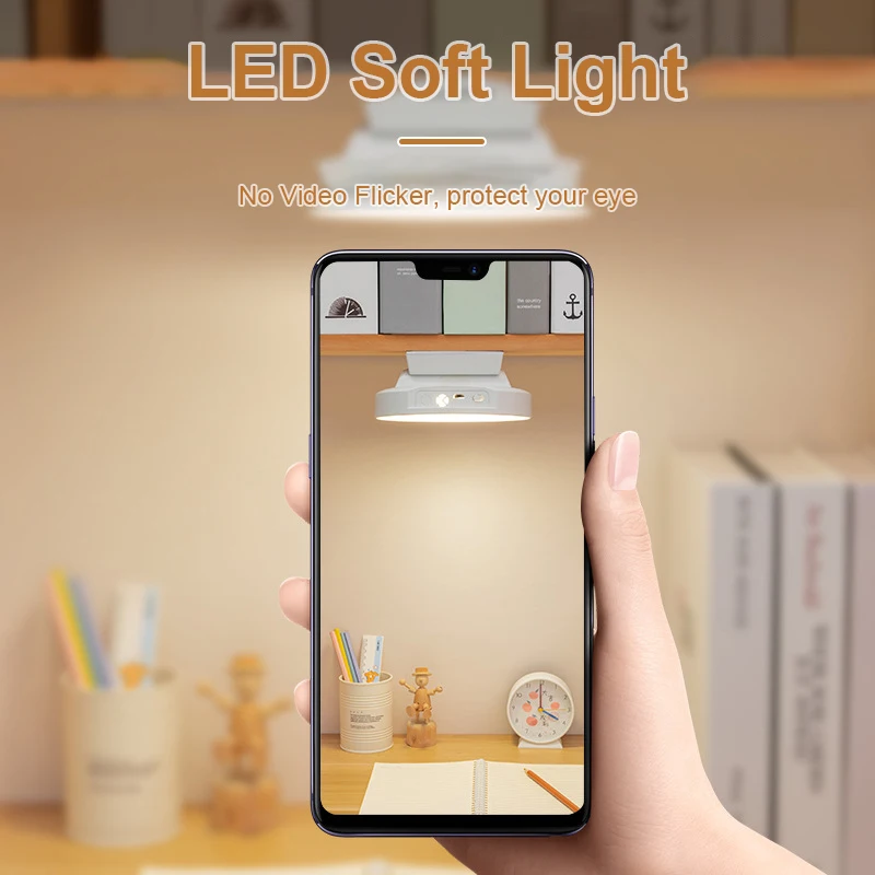 LED Cabinet Night Light Remote Dimmable 3 Color USB Rechargeable Magnetic Suction Night Lamp for Reading Working Bedside Closet