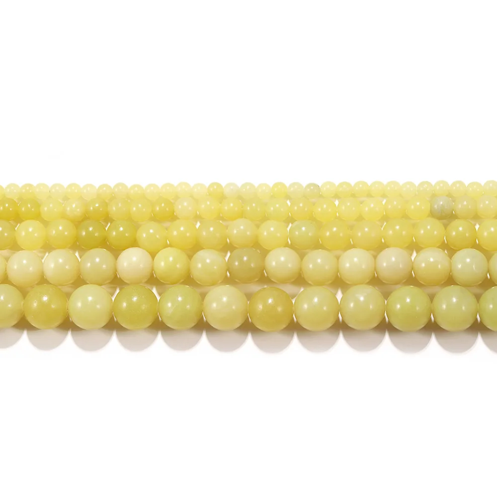 32Pcs Multi Specification Natural Shiny Lemon Jade Shiny Scattered Beads DIY Jewelry Accessories Semi-Finished Beads Wholesale image 3