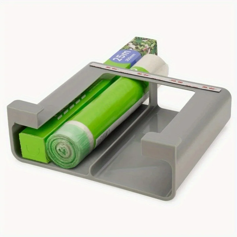 1PC Kitchen Storage Shelf Cling Film Organiser Wall Mounted No-Punch Tinfoil Organiser Home Storage Racks Kitchen Accessories