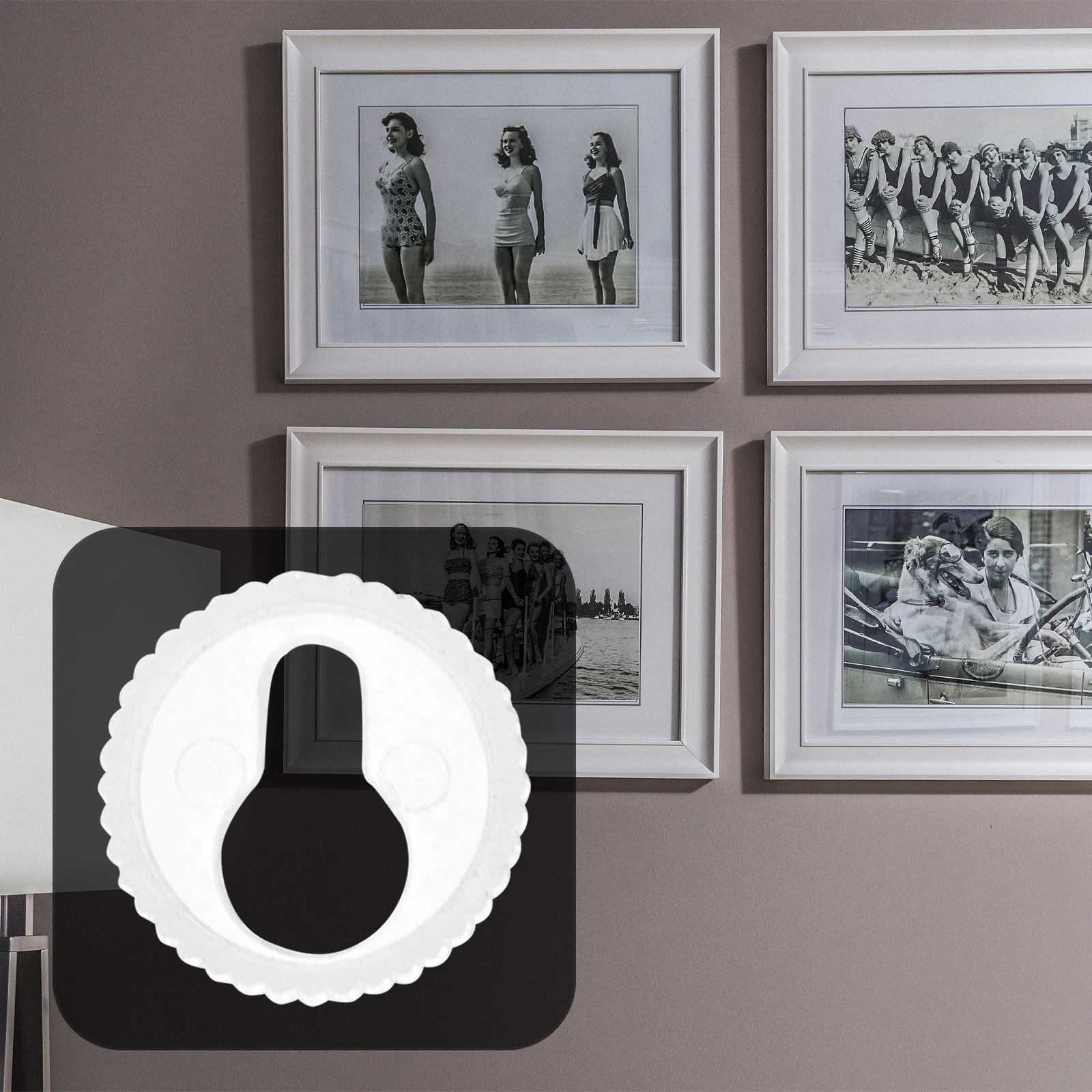 

50pcs Round Gourd Clips Durable Keyhole Hangers Mirror Brackets Frame Backing Clips Picture Hanging Tools DIY Home Decor