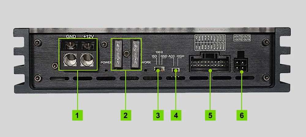 Digital Signal Processor 6-Channel Power Stereo Amplifier 12V Universal 20-20000Hz