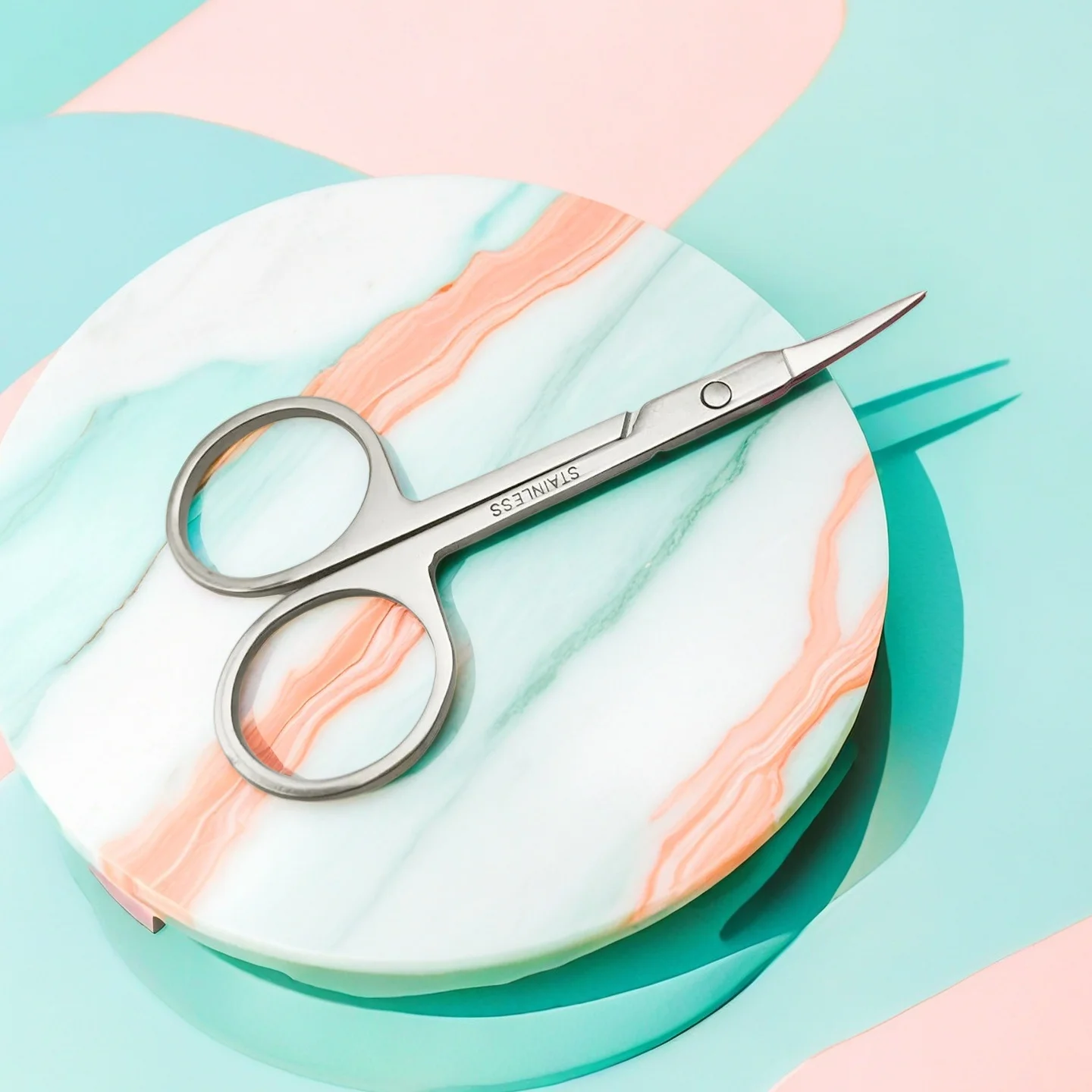 EasyNail 1 szt. Zestaw powierzchnia lustrzana prosta krzywa głowica profesjonalny Manicure skórek Pedicure paznokcie nożyczki brwi włosy w nosie — zdjęcie 2