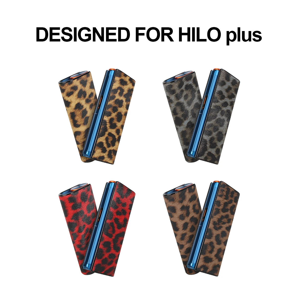 

PU leather protective case suitable for HILO plus, with a leopard print pattern to protect electronic cigarette accessories.