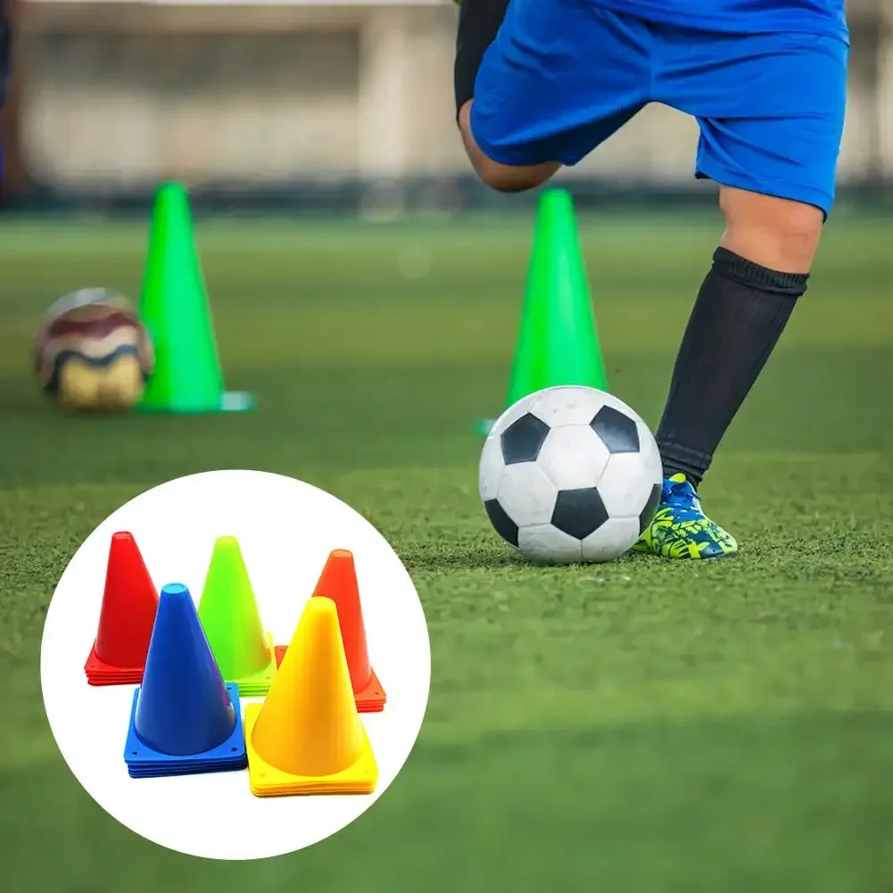 4Pcs18CM Sign Bucket 6Inch Barrier Football Road Flat Training Cone Roller Pile Springback Marking Cup Symbol Sports Accessories