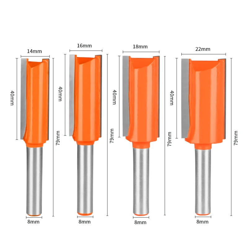 PTA 8MM Shank Straight Bit Router Bit Woodworking Milling Cutter For Wood Bit Face Mill