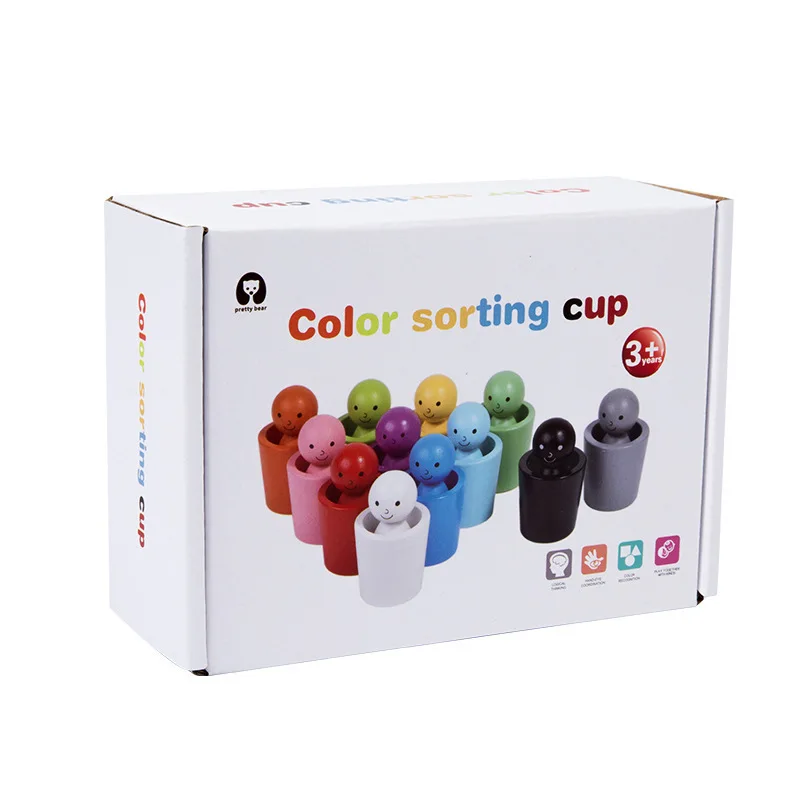 

Montessori Wooden Toy Color Cups Matching Sorting Cognition Game Training Early Education Learning Educational Toys For Children