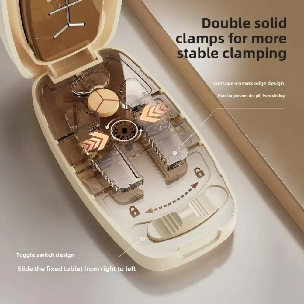 2/3/4-in-1 Pill Cutter Box Dust-proof Portable Medicine Cutter Precise Cutting Storage Compartment Drug Tablet Organizer Outdoor
