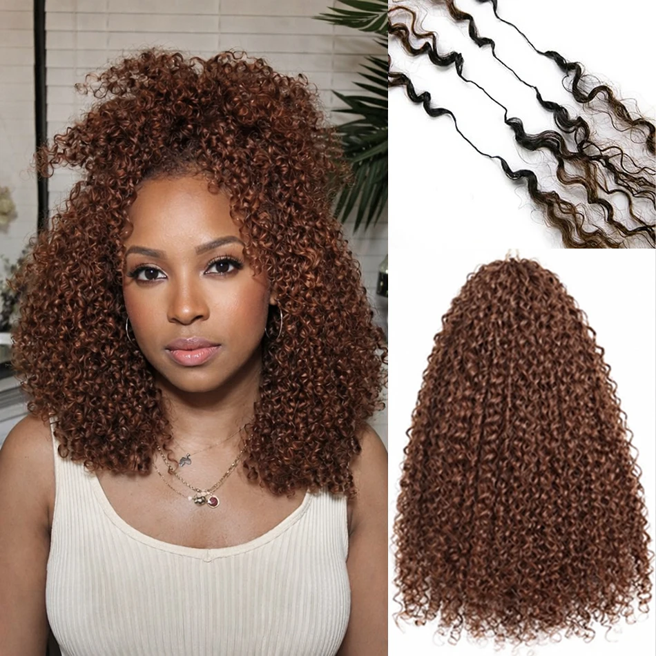 

Pre-divided Small Spirals Curly Crochet Hair 12A Chocolate Brown Kinky Curly Lightweight Feather Crochet Human Hair Extensions