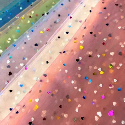 By the Yard Rainbow Love Tulle Fabric for DIY Handmade Craft Ribbon Hair Ornament Baking Decoration Mesh Fabric Skirt Supplies