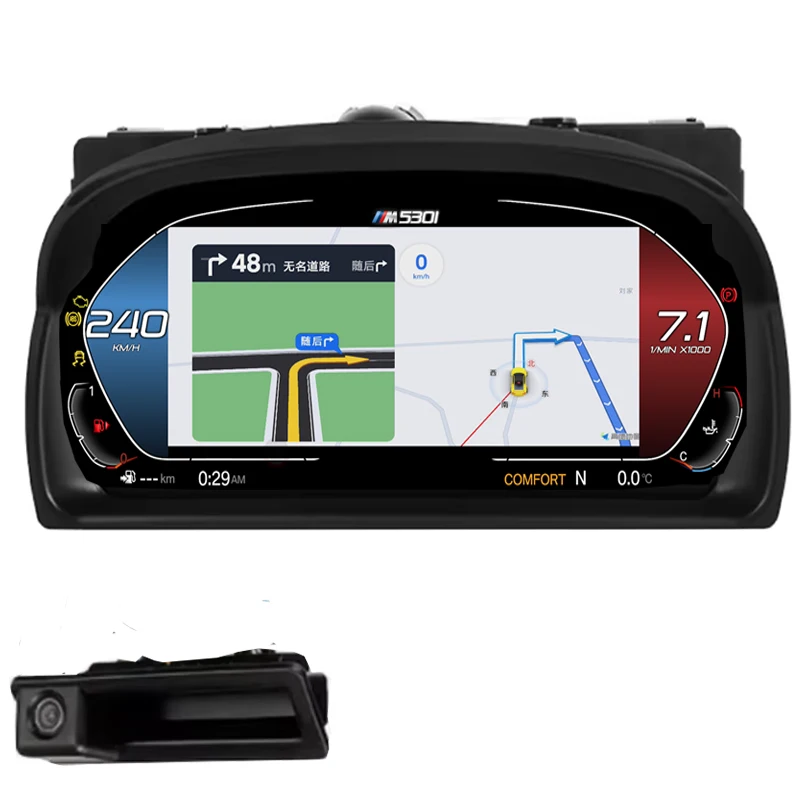 Wireless CarPlay Android Auto Dashboard Speedometer X1 E84 New LCD Instrument Cluster Virtual Cockpit Head-Up Display