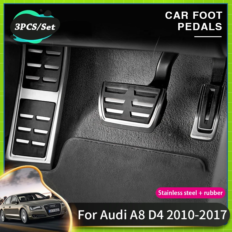 

Автомобильные накладки на педали для Audi A8 D4 аксессуары 2010 ~ 2017 автомобильные не сверляющие нескользящие накладки из нержавеющей стали на ножную педаль накладки аксессуары